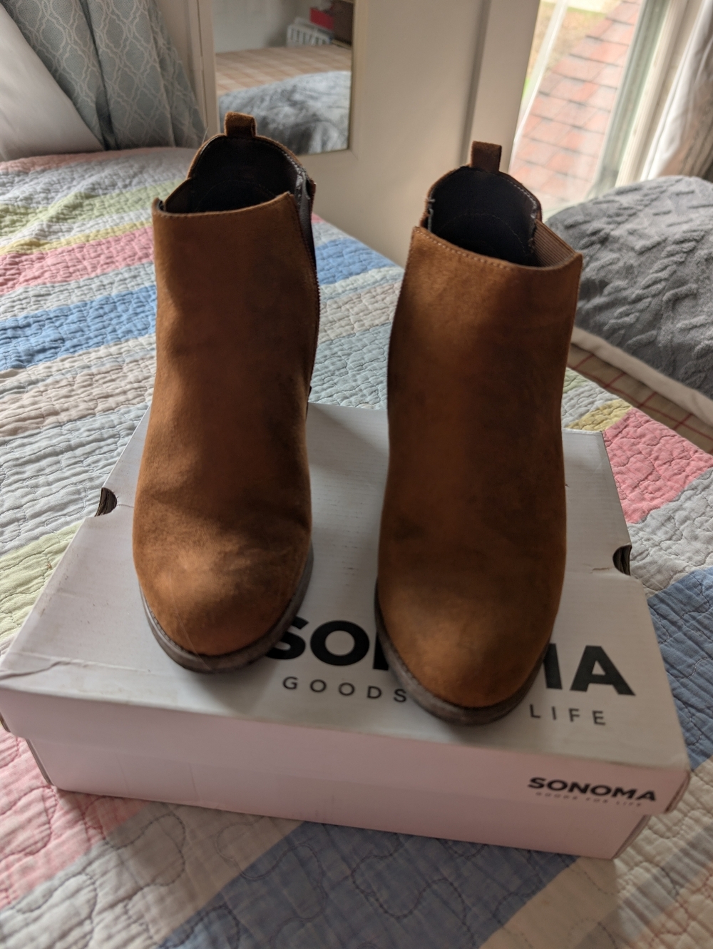 Sonoma Chestnut Suede Ankle Booties